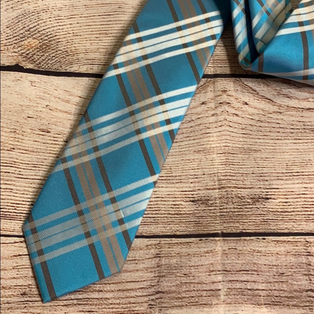 Alfani Plaid Silk Blend Necktie EUC